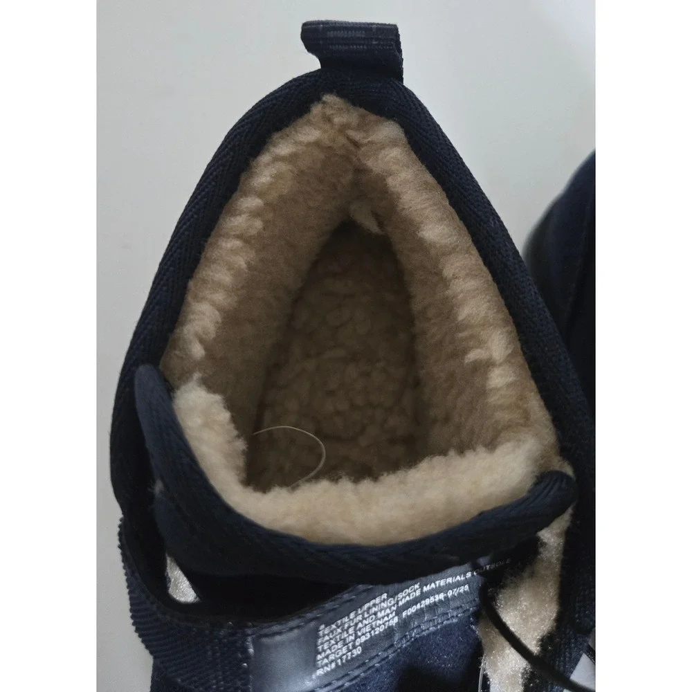 Cat & Jack Navy Magnus Toddler Faux Fur Lined Ankle Boots Navy Blue Size 8 NEW